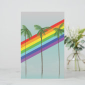 Regenbogen und Palmen Briefpapier (Stehend Vorderseite)