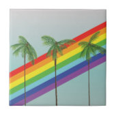 Regenbogen und Palmen Fliese (Vorderseite)