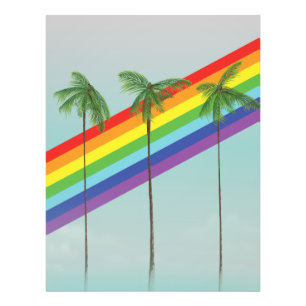 Regenbogen und Palmen Fotodruck