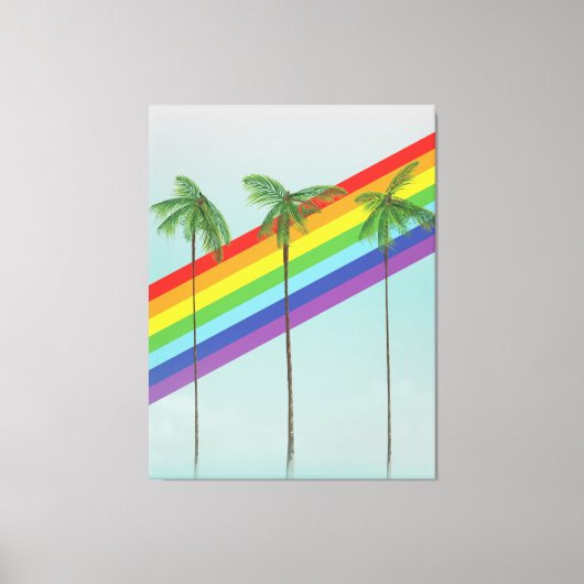 Regenbogen und Palmen Leinwanddruck (Vorderseite)