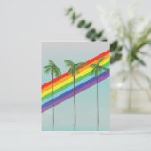 Regenbogen und Palmen Postkarte (Stehend Vorderseite)