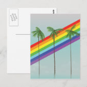 Regenbogen und Palmen Postkarte (Vorne/Hinten)