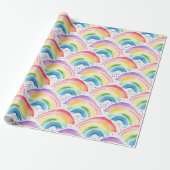 Regenbögen und regenbogenfarbene Blumen Geschenkpapier (Ungerollt)
