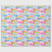 Regenbögen und regenbogenfarbene Wolken Geschenkpapier (Flach)
