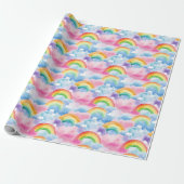 Regenbögen und regenbogenfarbene Wolken Geschenkpapier (Ungerollt)