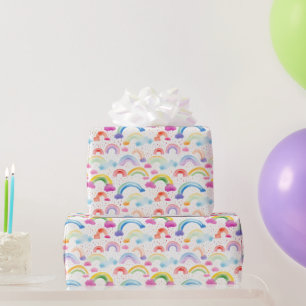 Regenbögen und regenbogenfarbene Wolken Geschenkpapier