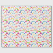 Regenbögen und regenbogenfarbene Wolken Geschenkpapier (Flach)
