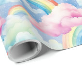 Regenbögen und Regenbogenwolken Geschenkpapier (Rolleneckpunkt)