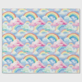 Regenbögen und Regenbogenwolken Geschenkpapier (Flach)