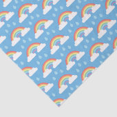 Regenbogen und Regentropfen auf Light Blue Seidenpapier (Detail)