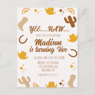 Regenbogen und Rodeos Groovy Geburtstag   Postkarte