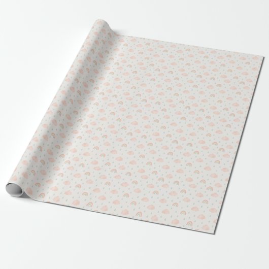 Regenbogen und rosa Wolken Muster Geschenkpapier (Ungerollt)