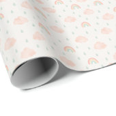 Regenbogen und rosa Wolken Muster Geschenkpapier (Rolleneckpunkt)