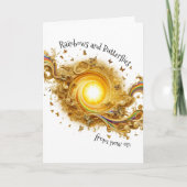 Regenbogen und Schmetterlinge Karte (Vorderseite)