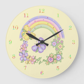 Regenbogen und Schmetterlings-Wanduhr Große Wanduhr