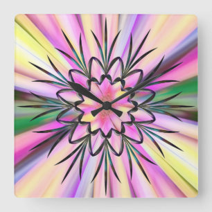 Regenbogen und Schmiedeeisen Quadratische Wanduhr