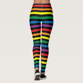 Regenbogen und schwarz gestreifte Leggings (Rückseite)