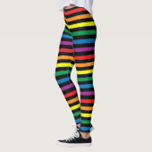 Regenbogen und schwarz gestreifte Leggings (Links)