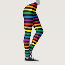 Regenbogen und schwarz gestreifte Leggings
