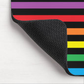 Regenbogen-und Schwarz-Streifen Mousepad (Ecke)