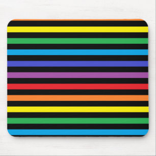 Regenbogen-und Schwarz-Streifen Mousepad