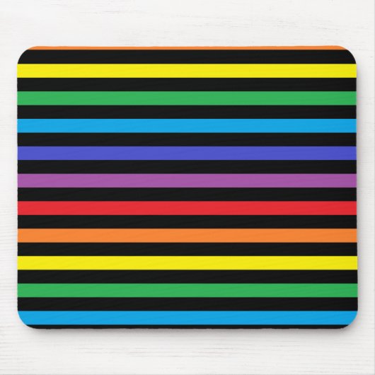 Regenbogen-und Schwarz-Streifen Mousepad (Vorne)