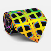 Regenbogen und schwarze Necktie mit Abstraktem Mus Krawatte (Gerollt)