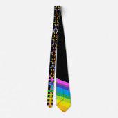 Regenbogen und schwarze Necktie mit Abstraktem Mus Krawatte (Rückseite)