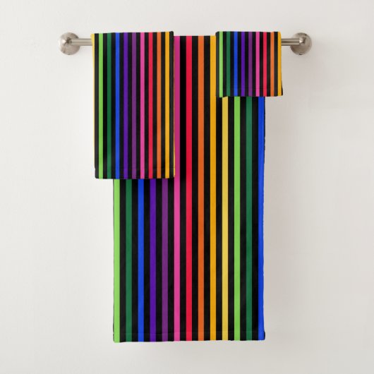 Regenbogen und schwarze Streifen Badhandtuch Set (Insitu)