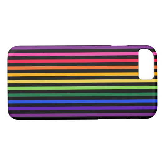 Regenbogen und schwarze Streifen Case-Mate iPhone Hülle (Rückseite (Horizontal))