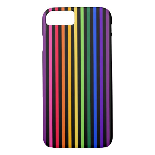 Regenbogen und schwarze Streifen Case-Mate iPhone Hülle (Rückseite)
