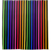Regenbogen und schwarze Streifen Duschvorhang (Vorderseite)