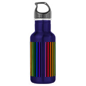 Regenbogen und schwarze Streifen Edelstahlflasche (Rückseite)