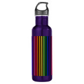 Regenbogen und schwarze Streifen Edelstahlflasche (Vorderseite)
