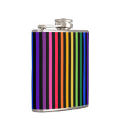 Regenbogen und schwarze Streifen Flachmann (Rechts)