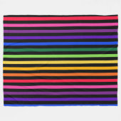 Regenbogen und schwarze Streifen Fleecedecke (Vorderseite (Horizontal))