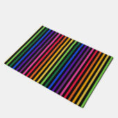 Regenbogen und schwarze Streifen Fußmatte (Schrägansicht)