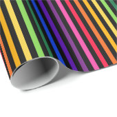 Regenbogen und schwarze Streifen Geschenkpapier (Rolleneckpunkt)