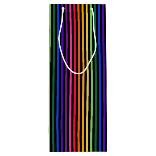 Regenbogen und schwarze Streifen Geschenktüte Für Weinflaschen (Rückseite)