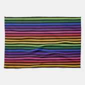 Regenbogen und schwarze Streifen Geschirrtuch (Horizontal)