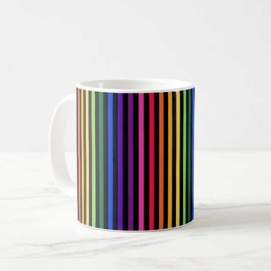 Regenbogen und schwarze Streifen Kaffeetasse (Vorderseite Links)