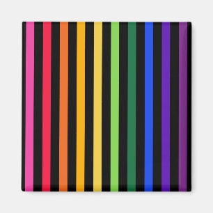 Regenbogen und schwarze Streifen Magnet