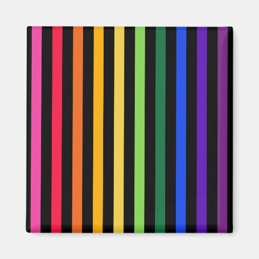 Regenbogen und schwarze Streifen Magnet (Vorne)
