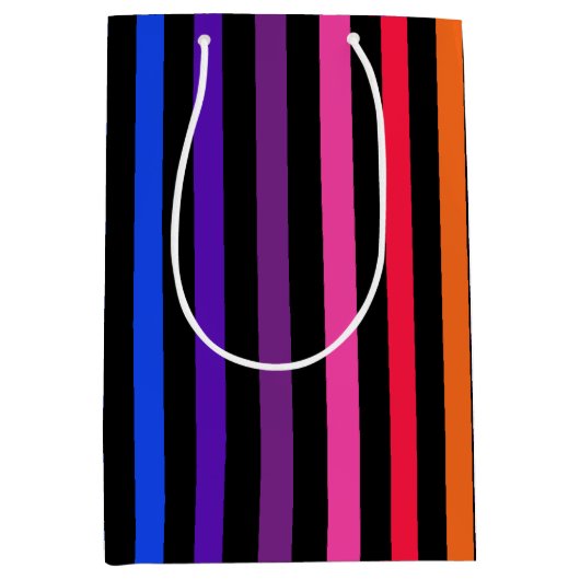 Regenbogen und schwarze Streifen Mittlere Geschenktüte (Vorderseite)