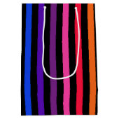Regenbogen und schwarze Streifen Mittlere Geschenktüte (Rückseite)