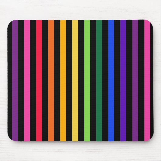 Regenbogen und schwarze Streifen Mousepad (Vorne)