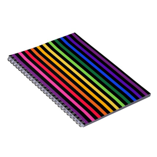 Regenbogen und schwarze Streifen Notizblock (Rechte Seite)