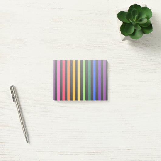 Regenbogen und schwarze Streifen Post-it Klebezettel (Büro)