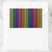Regenbogen und schwarze Streifen Rechteckiger Aufkleber (Tasche)