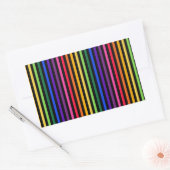 Regenbogen und schwarze Streifen Rechteckiger Aufkleber (Umschlag)